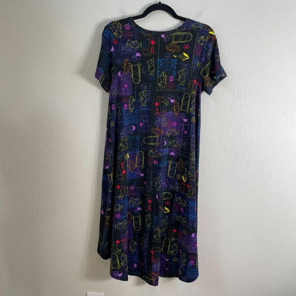 Lularoe Womens Small Winnie the Poo Print Carly Swing Dress Short Sleeve - Picture 8 of 9
